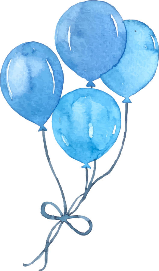 Blue Balloon Watercolor